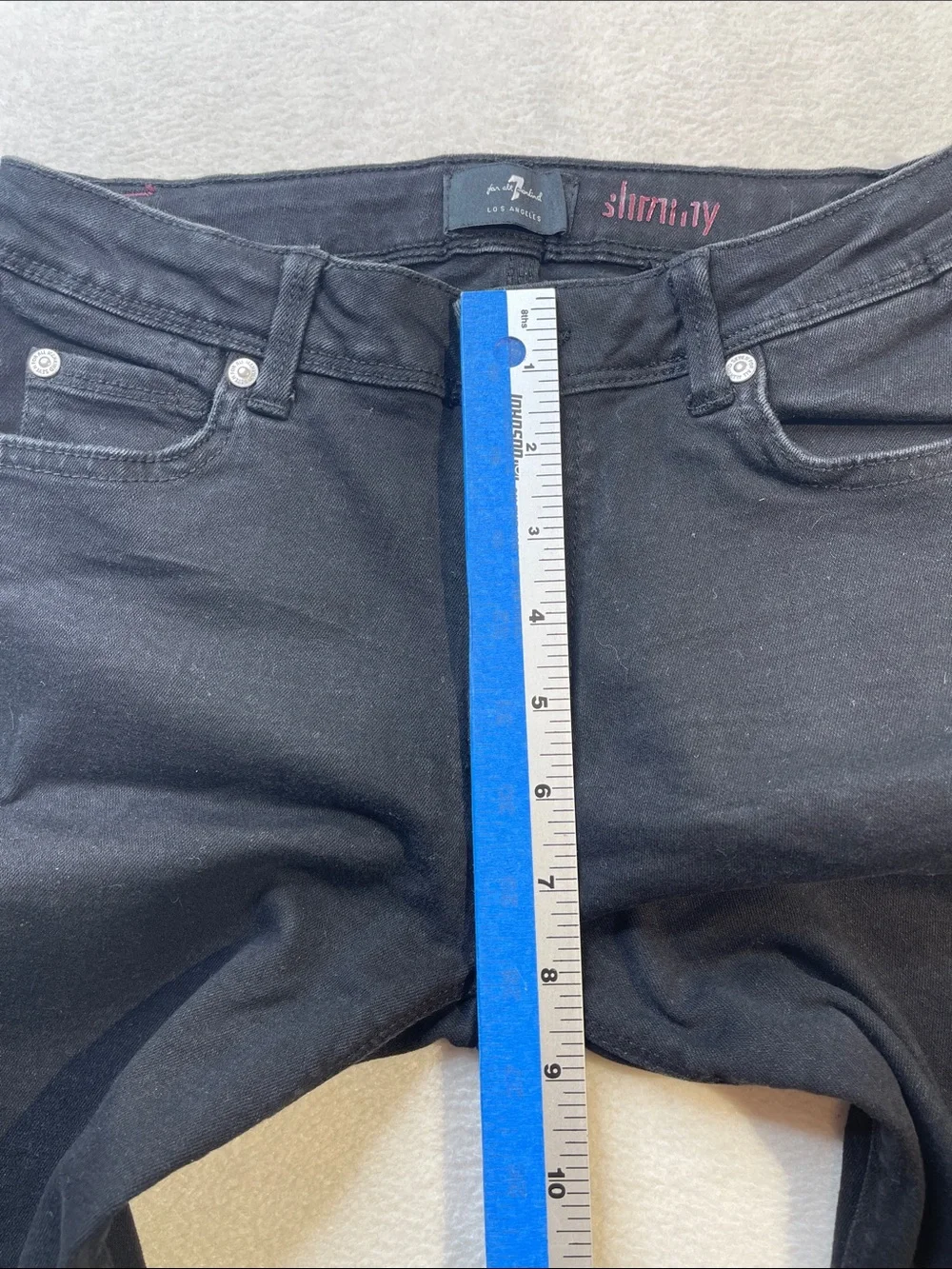 7 For All Mankind GIRLS SIZE 10  Black Straight-Leg Jeans
